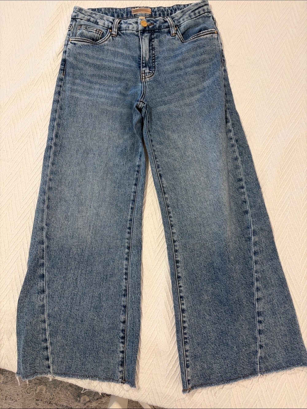 Kut from the Kloth Wide Leg Jeans in Light Blue Denim